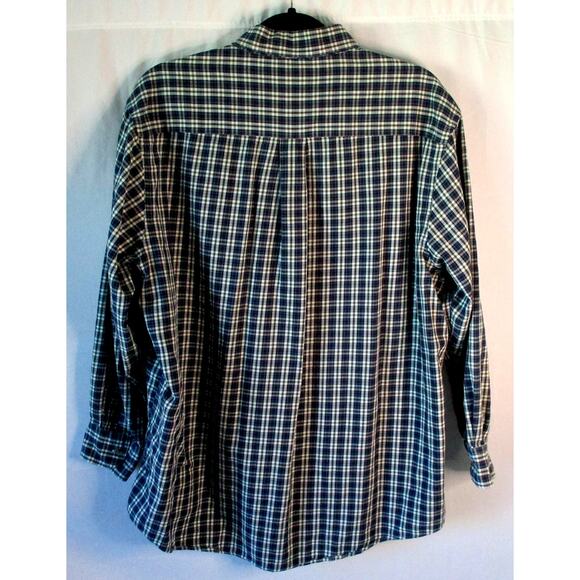 Varsity Club Men's Blue Plaid Print Long Sleeve Button Front Shirt Size 17 - Picture 4 of 8